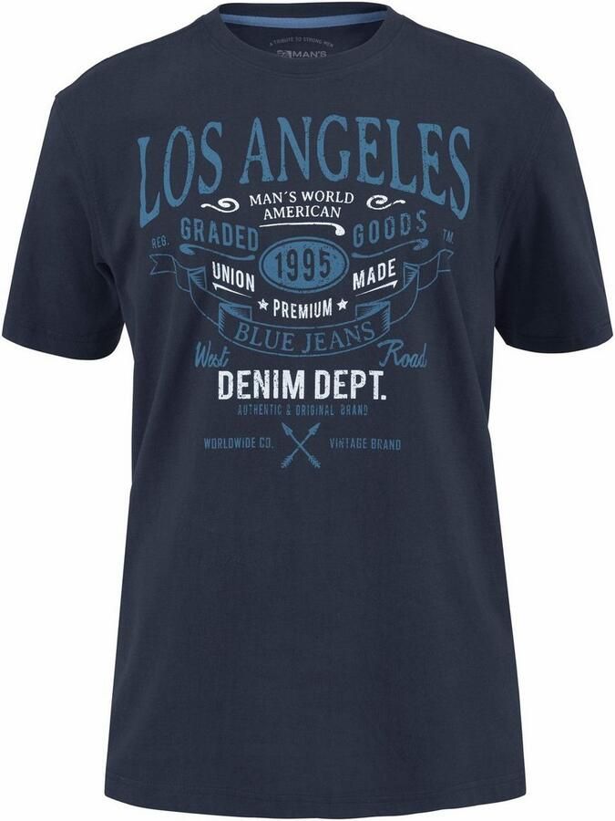 Man's World T-shirt Korte mouwen met print ronde hals van katoen