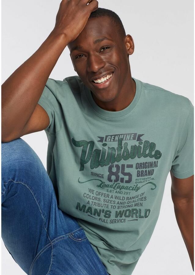 Man's World T-shirt Korte mouwen met stijlvolle print ronde hals van katoen - Foto 2