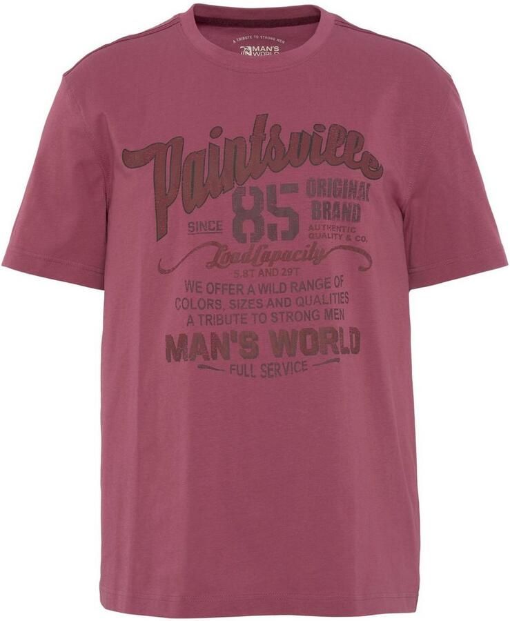 Man's World T-shirt Korte mouwen met stijlvolle print ronde hals van katoen