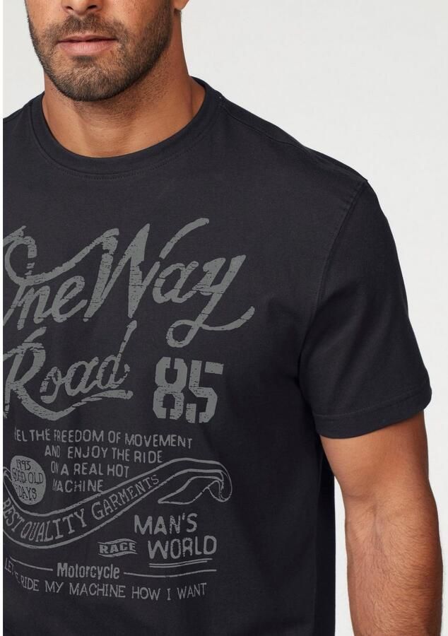 Man's World T-shirt Korte mouwen regular fit met print ronde hals in used-look - Foto 2