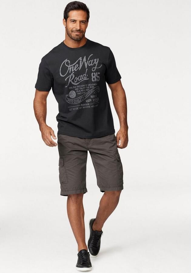 Man's World T-shirt Korte mouwen regular fit met print ronde hals in used-look - Foto 4