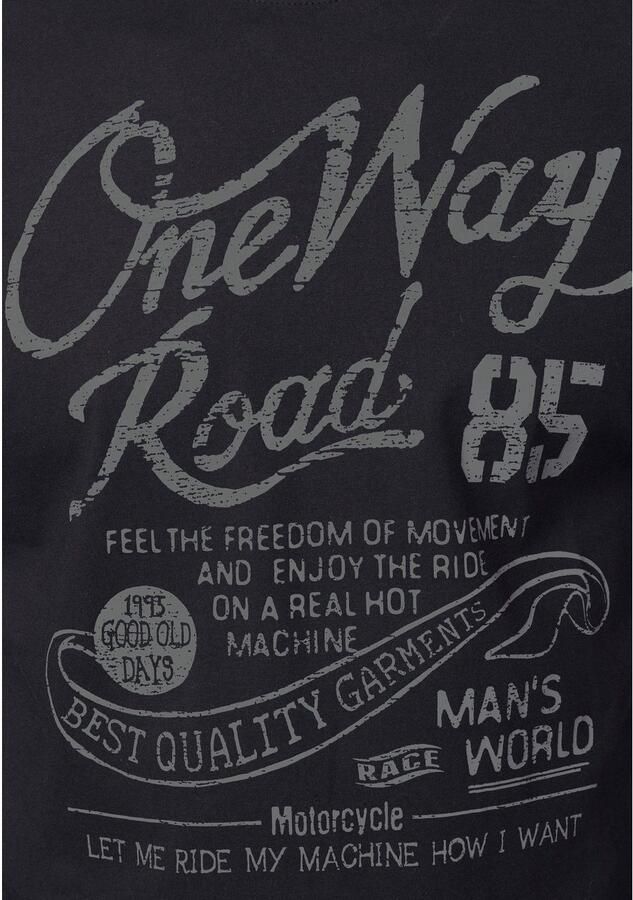 Man's World T-shirt Korte mouwen regular fit met print ronde hals in used-look - Foto 3