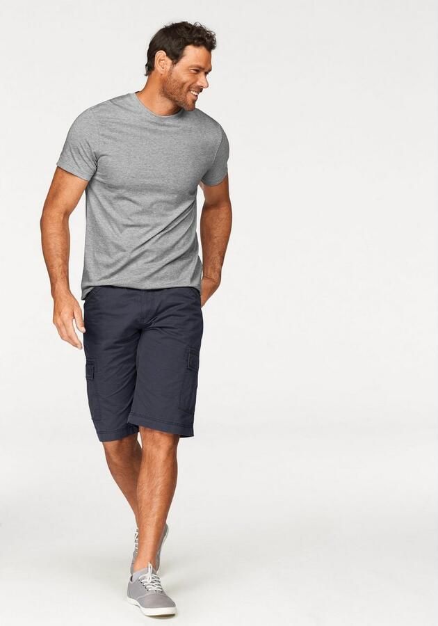 Man's World T-shirt Nieuwe kleuren! Korte mouw effen kleur ronde hals van katoen(3-delig Set van 3) - Foto 6