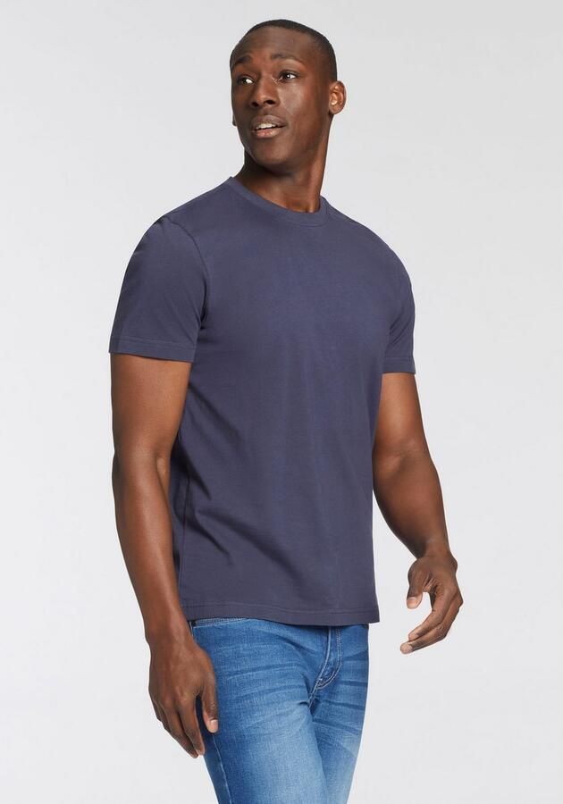 Man's World T-shirt Nieuwe kleuren! Korte mouw effen kleur ronde hals van katoen(3-delig Set van 3) - Foto 5