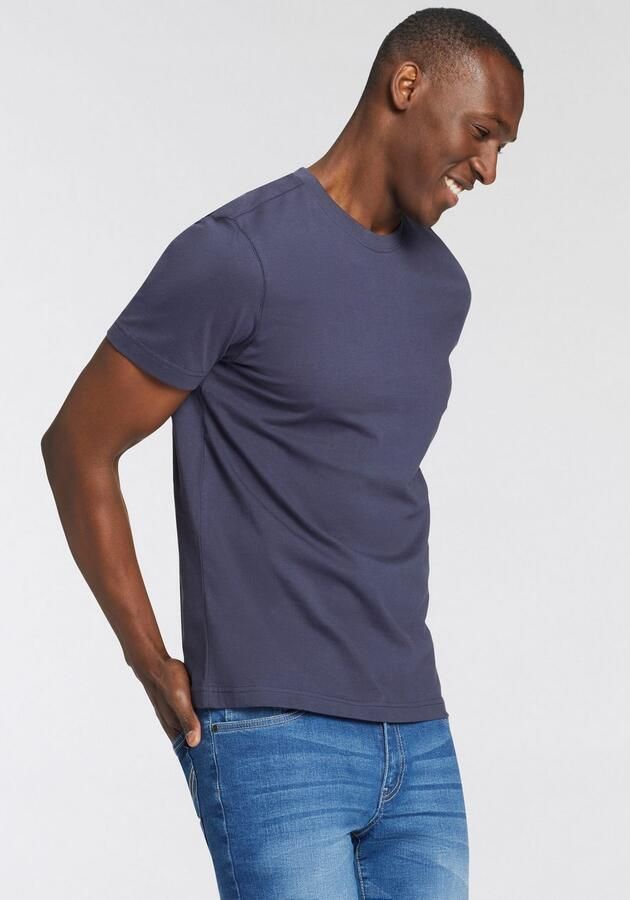 Man's World T-shirt Nieuwe kleuren! Korte mouw effen kleur ronde hals van katoen(3-delig Set van 3) - Foto 6