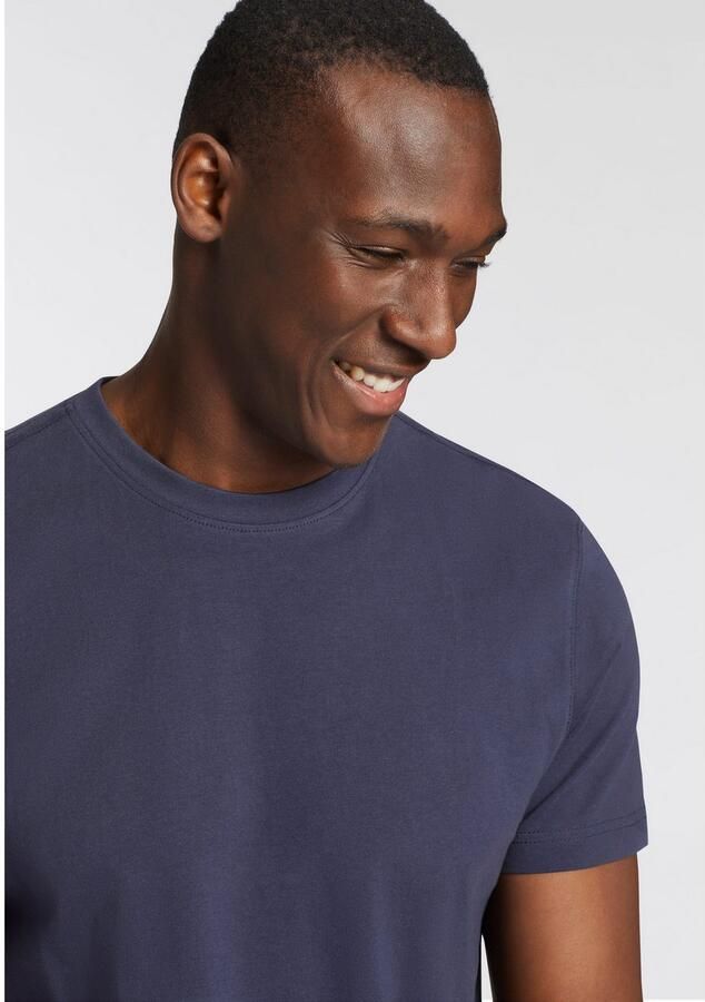 Man's World T-shirt Nieuwe kleuren! Korte mouw effen kleur ronde hals van katoen(3-delig Set van 3) - Foto 4