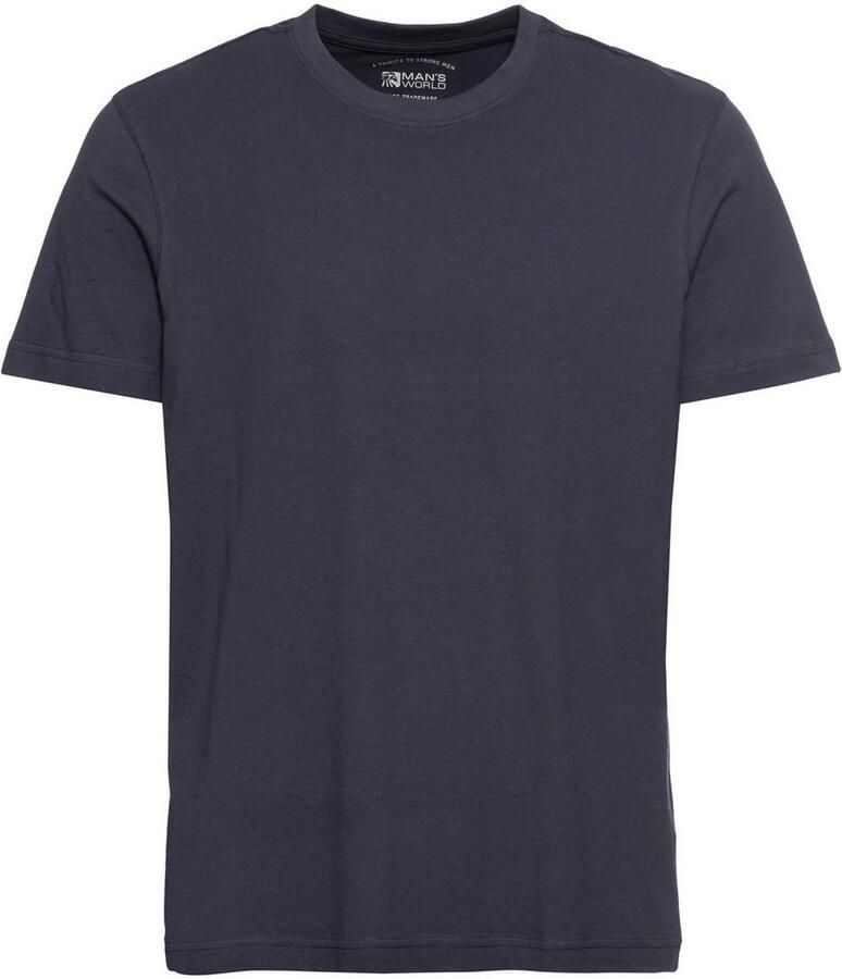 Man's World T-shirt Nieuwe kleuren! Korte mouw effen kleur ronde hals van katoen(3-delig Set van 3)