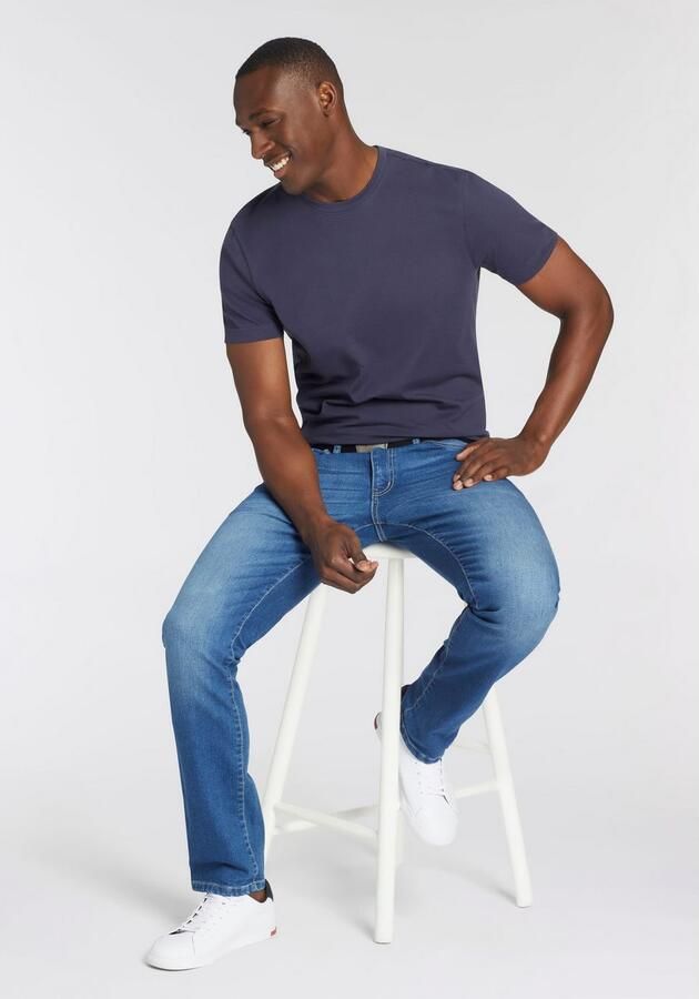 Man's World T-shirt Nieuwe kleuren! Korte mouw effen kleur ronde hals van katoen(3-delig Set van 3) - Foto 9