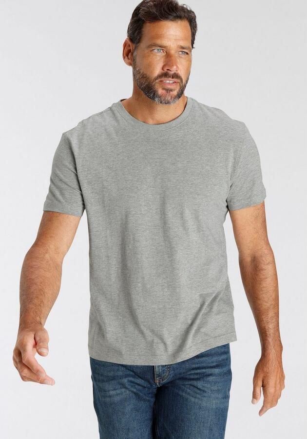 Man's World T-shirt Nieuwe kleuren! Korte mouw effen kleur ronde hals van katoen(3-delig Set van 3) - Foto 6