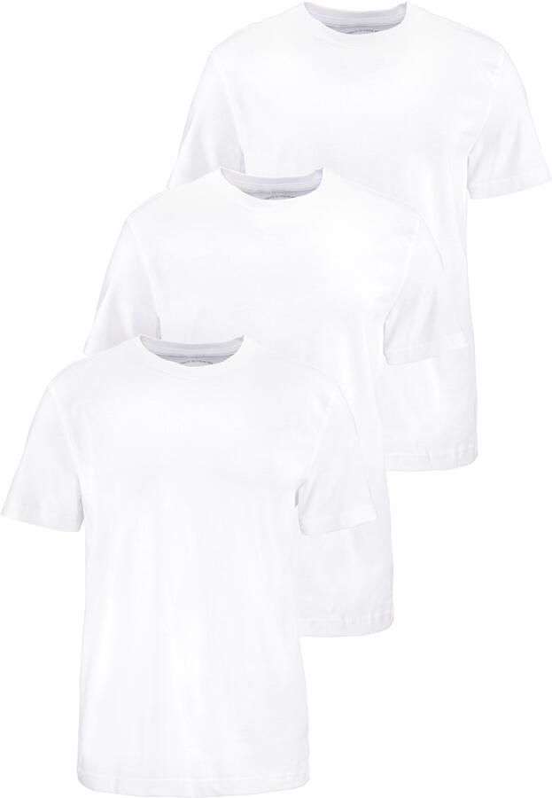 Man's World T-shirt Nieuwe kleuren! Korte mouw effen kleur ronde hals van katoen(3-delig Set van 3) - Foto 8