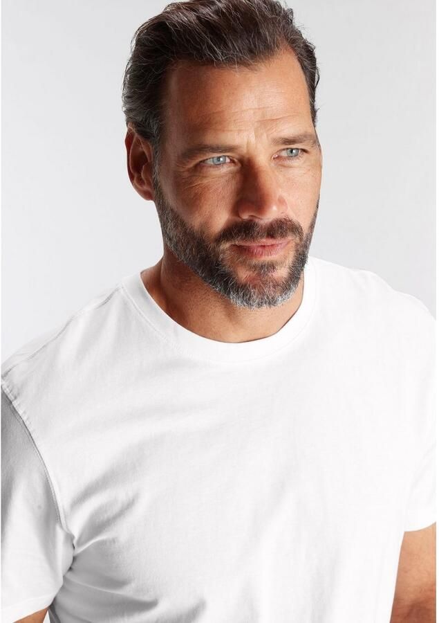 Man's World T-shirt Nieuwe kleuren! Korte mouw effen kleur ronde hals van katoen(3-delig Set van 3) - Foto 2