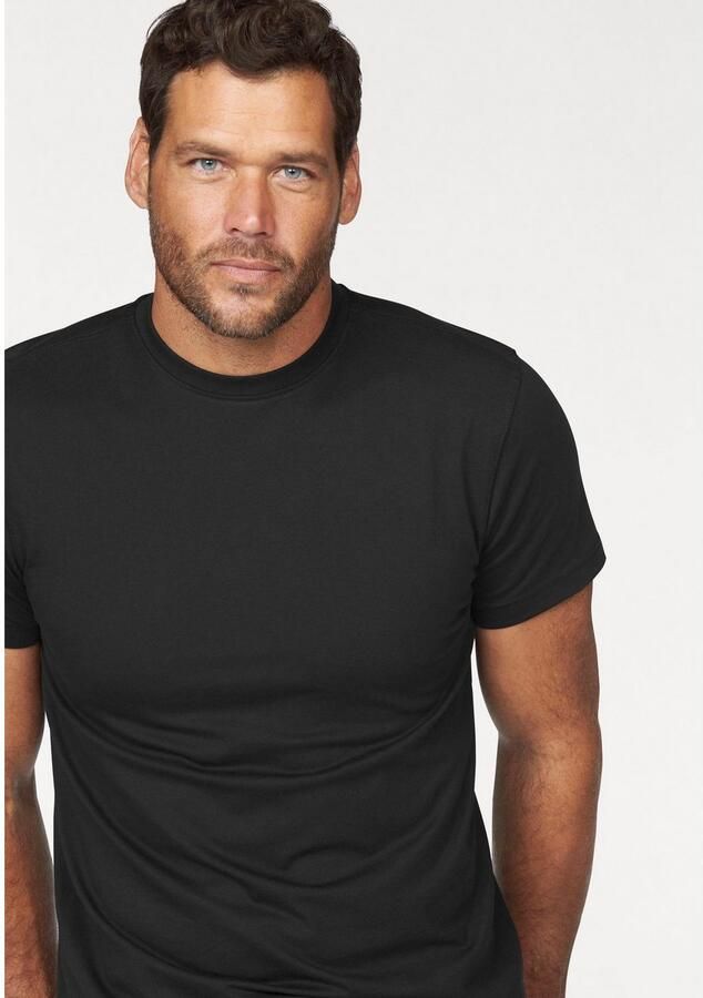 Man's World T-shirt Nieuwe kleuren! Korte mouw effen kleur ronde hals van katoen(3-delig Set van 3) - Foto 2