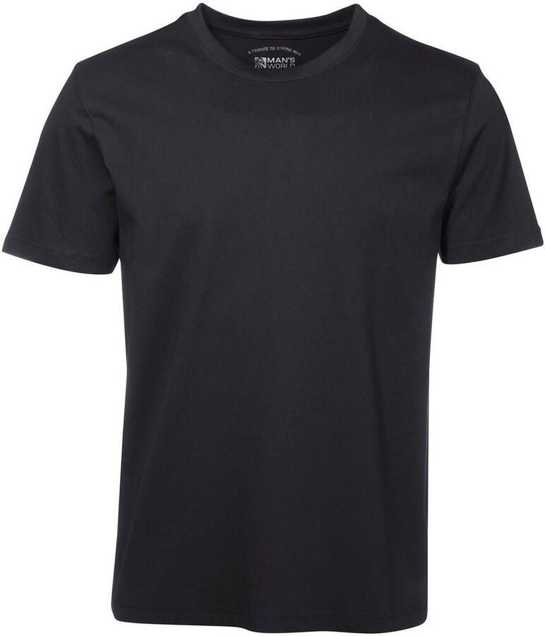 Man's World T-shirt Nieuwe kleuren! Korte mouw effen kleur ronde hals van katoen(3-delig Set van 3)