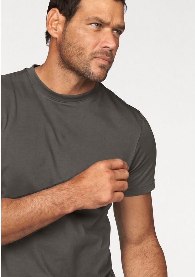 Man's World T-shirt Nieuwe kleuren! Korte mouw effen kleur ronde hals van katoen(3-delig Set van 3) - Foto 5