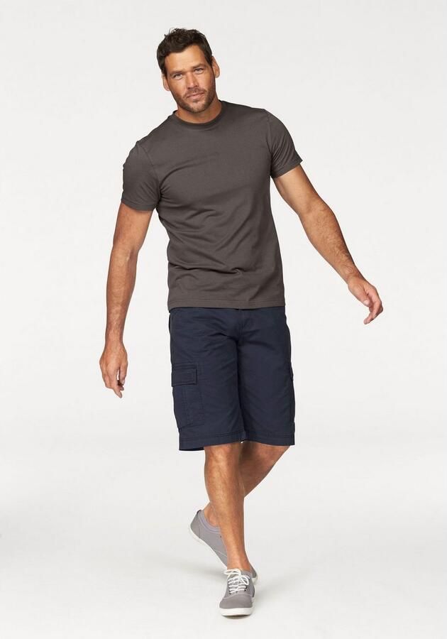 Man's World T-shirt Nieuwe kleuren! Korte mouw effen kleur ronde hals van katoen(3-delig Set van 3) - Foto 8