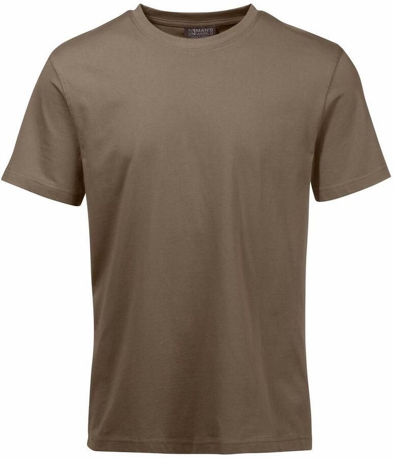 Man's World T-shirt Nieuwe kleuren! Korte mouw effen kleur ronde hals van katoen(3-delig Set van 3)