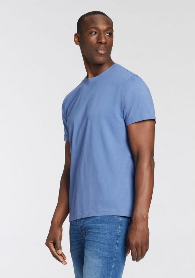 Man's World T-shirt Nieuwe kleuren! Korte mouw effen kleur ronde hals van katoen(3-delig Set van 3) - Foto 4