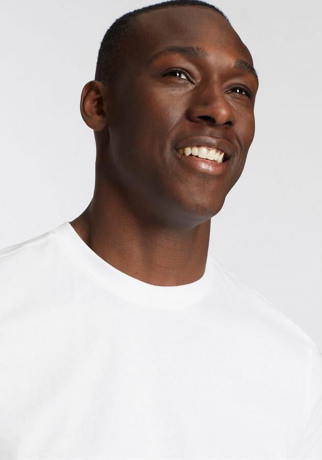 Man's World T-shirt Nieuwe kleuren! Korte mouw effen kleur ronde hals van katoen(3-delig Set van 3) - Foto 5