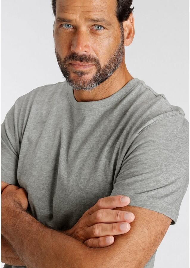 Man's World T-shirt Nieuwe kleuren! Korte mouw effen kleur ronde hals van katoen(3-delig Set van 3) - Foto 4