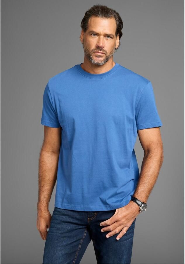 Man's World T-shirt Nieuwe kleuren! Korte mouw effen kleur ronde hals van katoen(3-delig Set van 3) - Foto 3