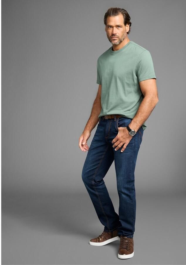 Man's World T-shirt Nieuwe kleuren! Korte mouw effen kleur ronde hals van katoen(3-delig Set van 3) - Foto 2