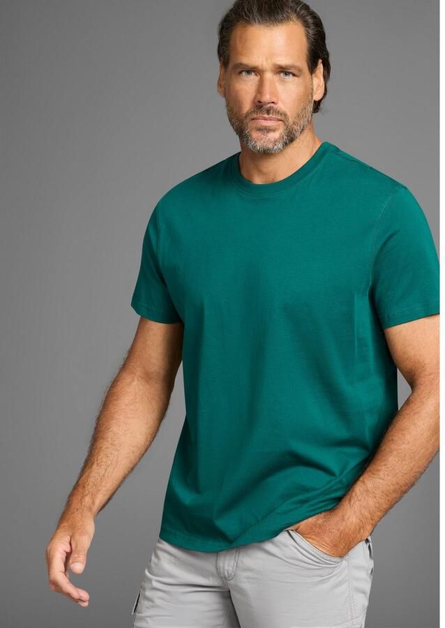 Man's World T-shirt Nieuwe kleuren! Korte mouw effen kleur ronde hals van katoen(3-delig Set van 3)