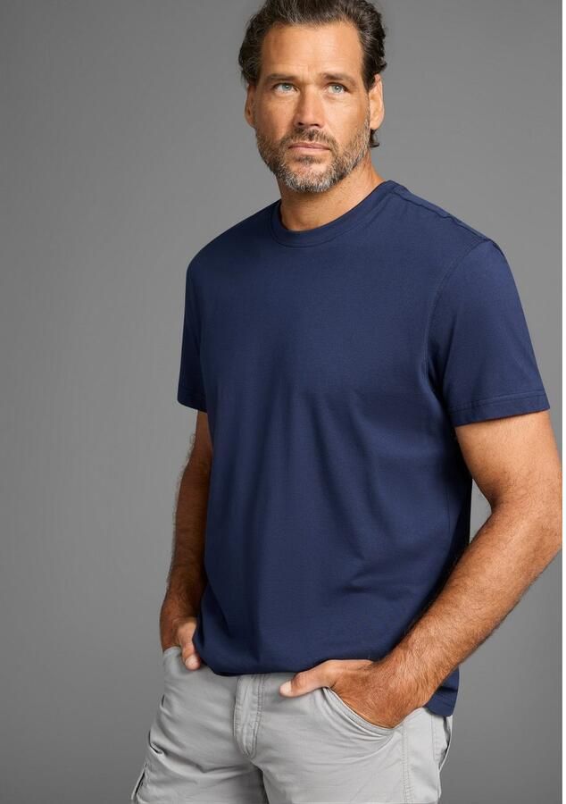 Man's World T-shirt Nieuwe kleuren! Korte mouw effen kleur ronde hals van katoen(3-delig Set van 3) - Foto 2