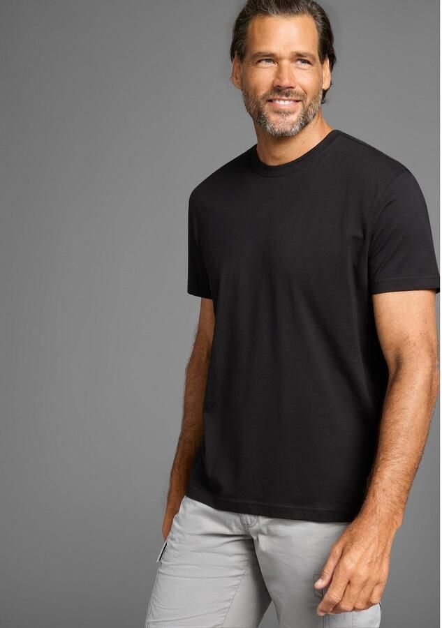 Man's World T-shirt Nieuwe kleuren! Korte mouw effen kleur ronde hals van katoen(3-delig Set van 3) - Foto 3