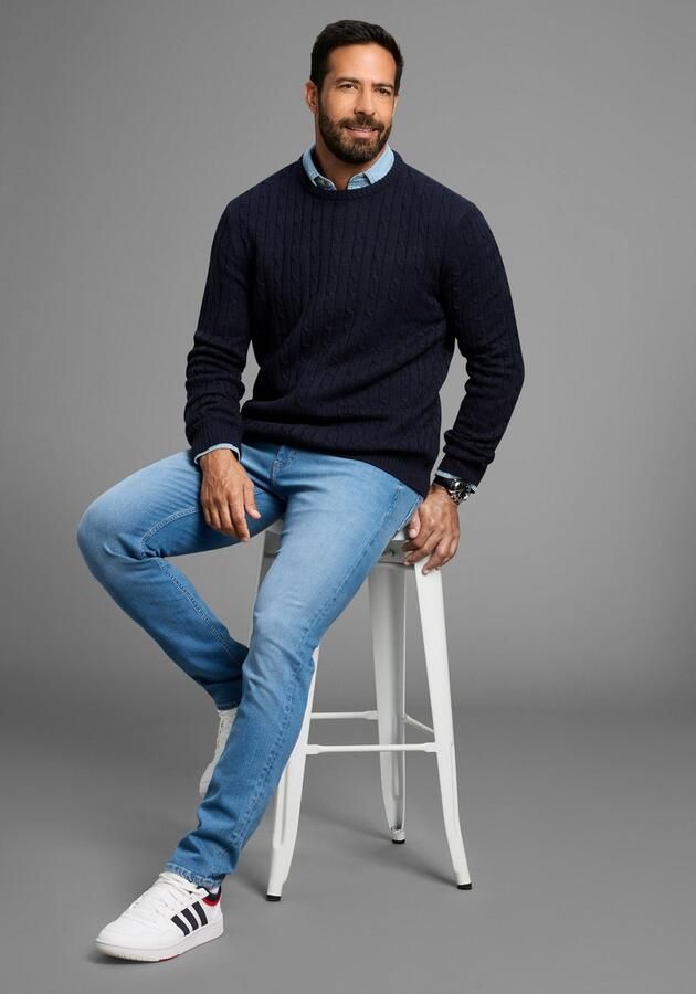 Man's World Trui met ronde hals Nieuwe collectie! Highlight all-over kabelpatroon! - Foto 4