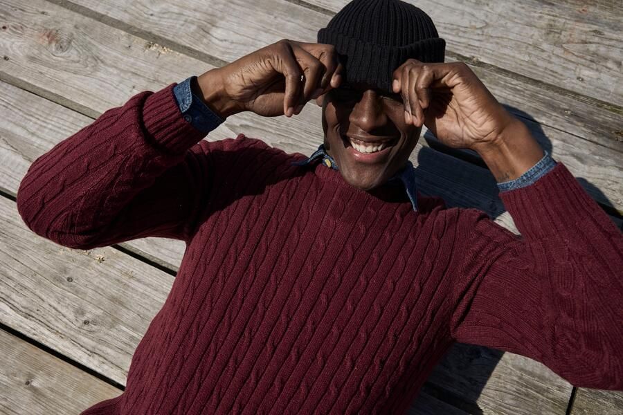 Man's World Trui met ronde hals Nieuwe collectie! Highlight all-over kabelpatroon! - Foto 8