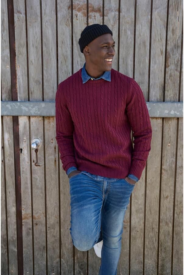 Man's World Trui met ronde hals Nieuwe collectie! Highlight all-over kabelpatroon! - Foto 7