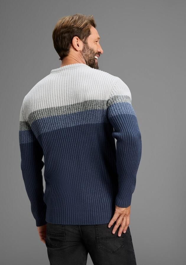 Man's World Trui met ronde hals Nieuwe collectie! Highlight trendy streepjeslook gemêleerde streep zacht handvat perfect voor het koudere seizoen - Foto 4