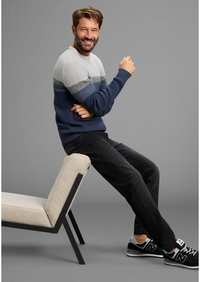Man's World Trui met ronde hals Nieuwe collectie! Highlight trendy streepjeslook gemêleerde streep zacht handvat perfect voor het koudere seizoen - Foto 2