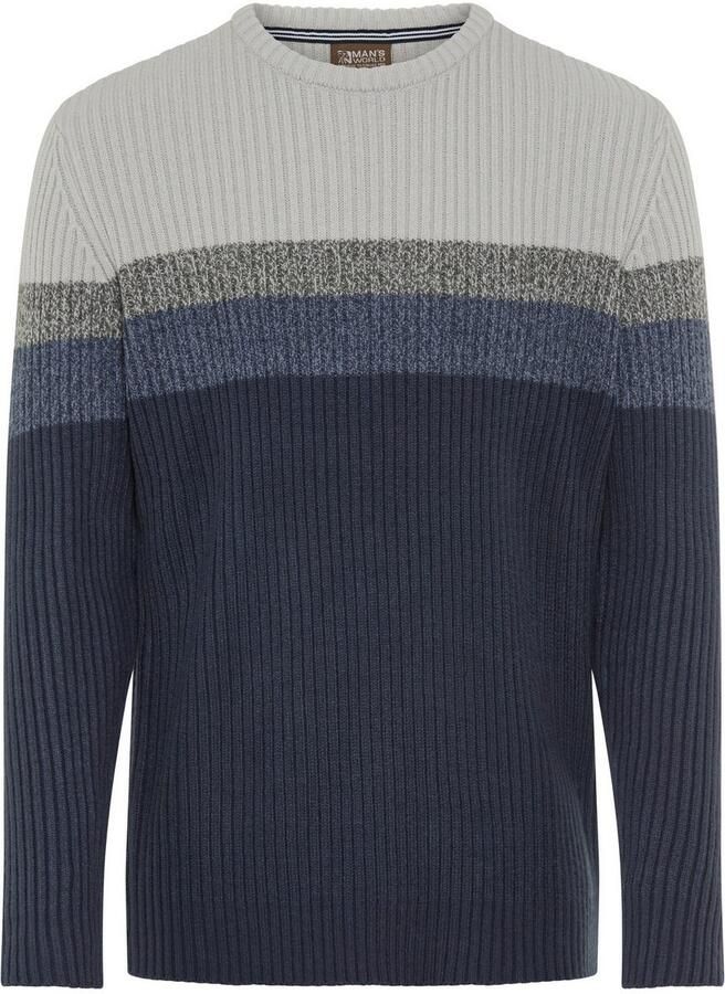 Man's World Trui met ronde hals Nieuwe collectie! Highlight trendy streepjeslook gemêleerde streep zacht handvat perfect voor het koudere seizoen