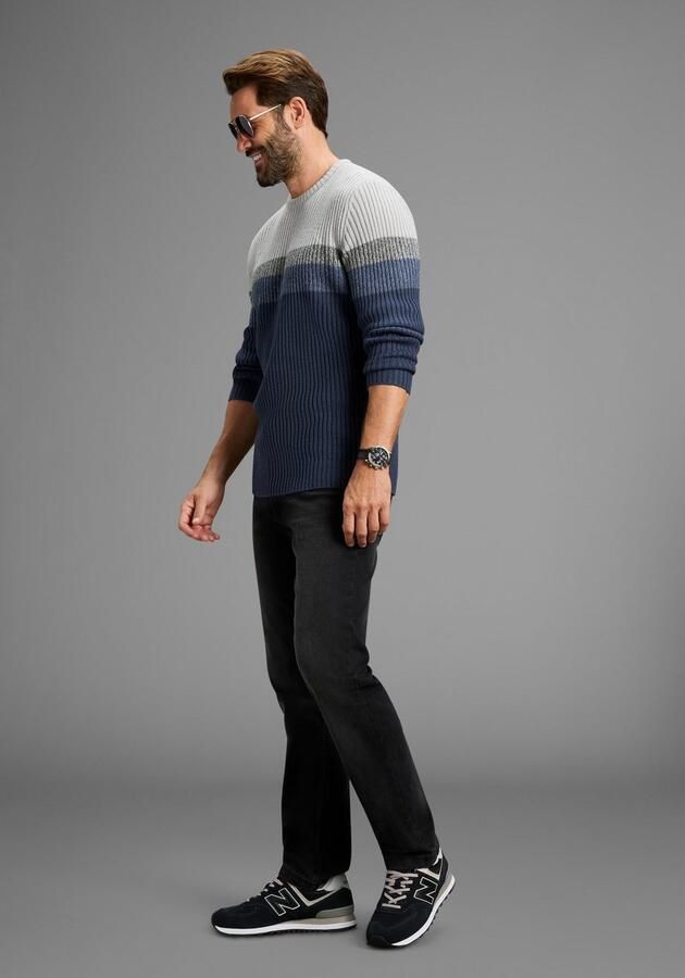 Man's World Trui met ronde hals Nieuwe collectie! Highlight trendy streepjeslook gemêleerde streep zacht handvat perfect voor het koudere seizoen - Foto 5