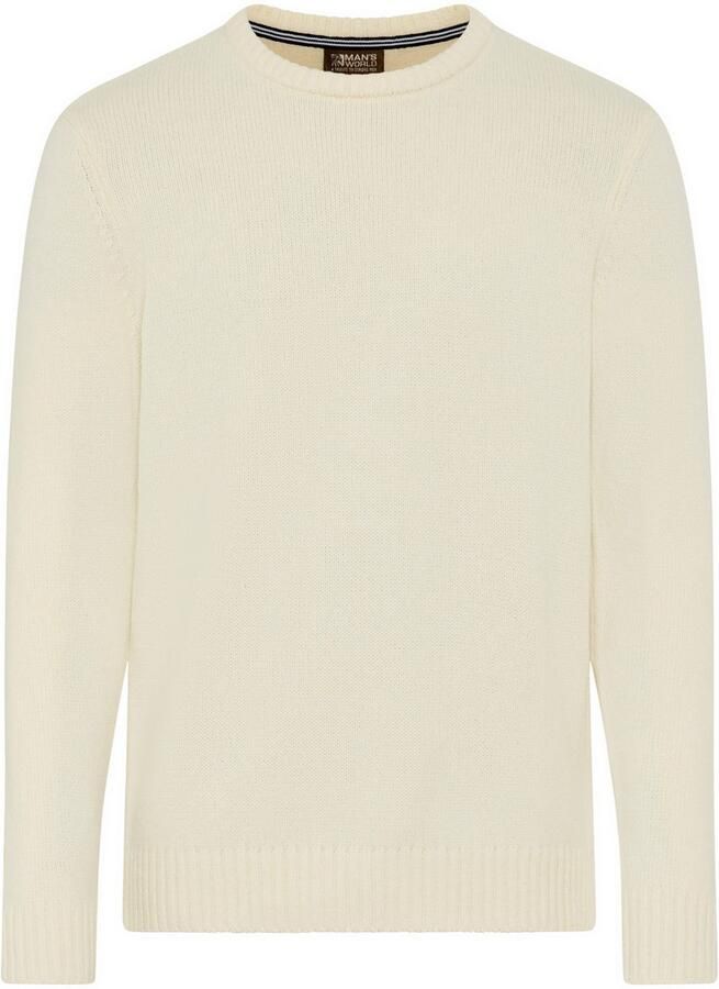 Man's World Trui met ronde hals Nieuwe collectie! Tijdloze & veelzijdige basic style gemêleerde look zacht handvat perfect voor het koudere seizoen
