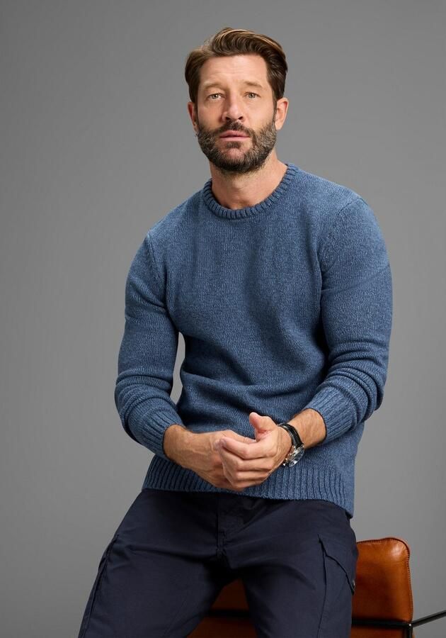 Man's World Trui met ronde hals Nieuwe collectie! Tijdloze & veelzijdige basic style gemêleerde look zacht handvat perfect voor het koudere seizoen - Foto 3