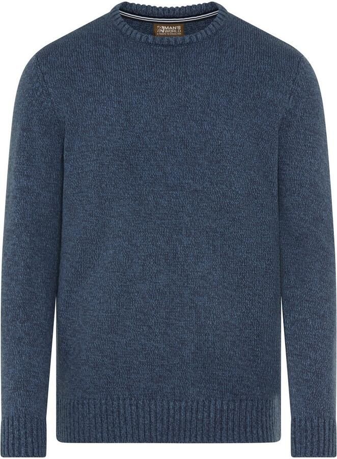 Man's World Trui met ronde hals Nieuwe collectie! Tijdloze & veelzijdige basic style gemêleerde look zacht handvat perfect voor het koudere seizoen