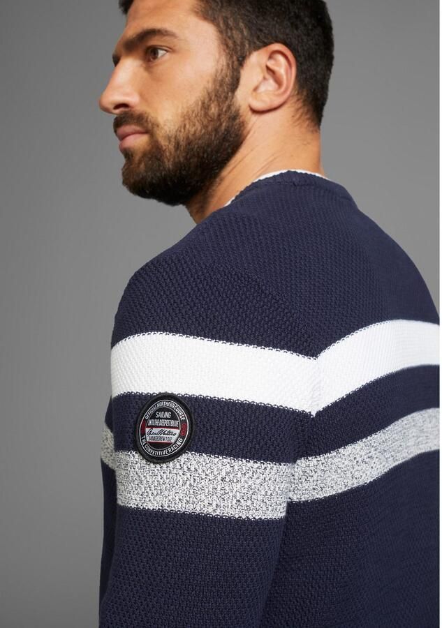 Man's World Trui met ronde hals Tot XL in gemêleerde look - Foto 2