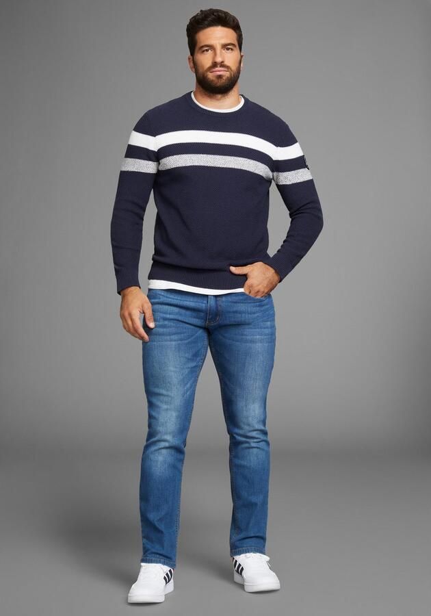 Man's World Trui met ronde hals Tot XL in gemêleerde look - Foto 5