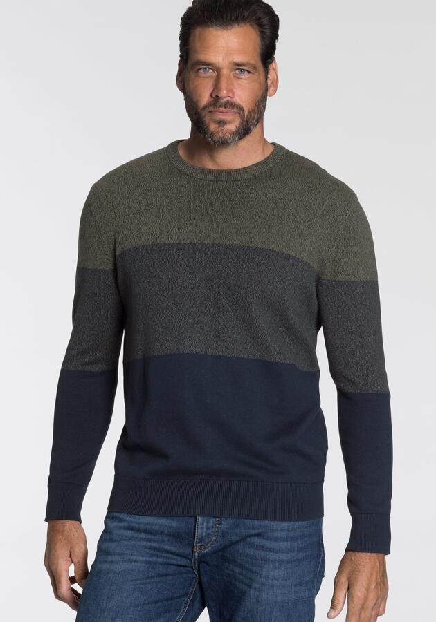 Man's World Trui met ronde hals Tot XL met blokstrepen - Foto 7