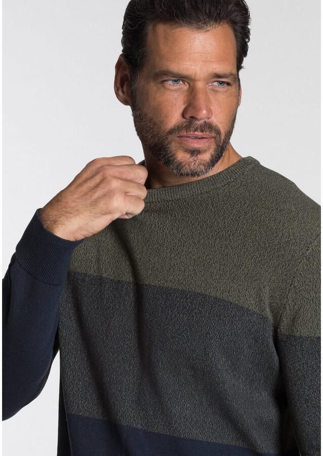 Man's World Trui met ronde hals Tot XL met blokstrepen - Foto 2