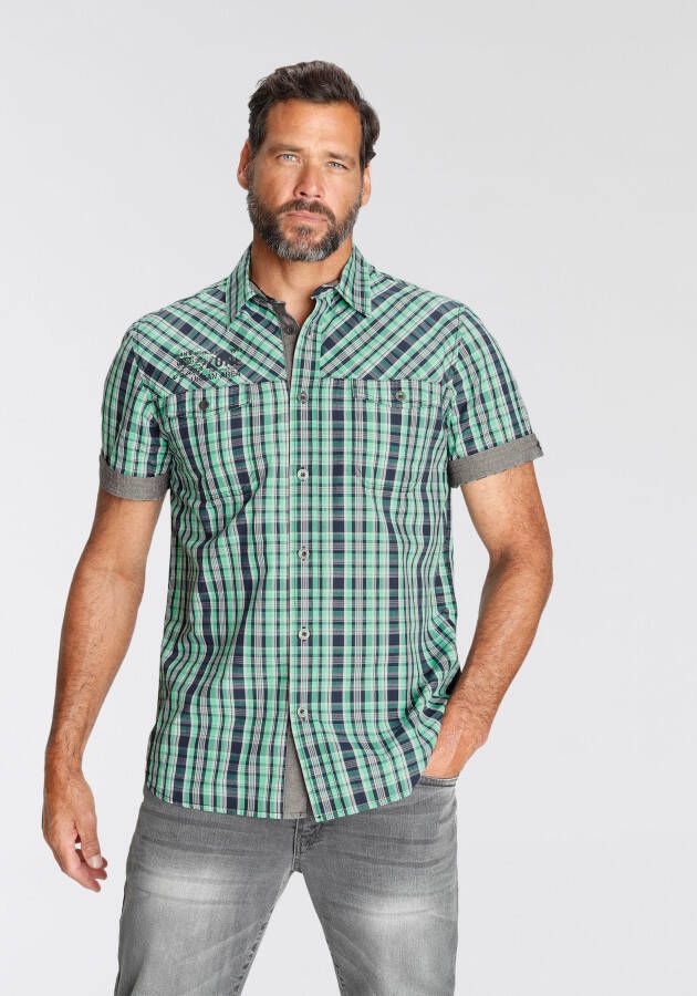 's World Overhemd met korte mouwen Met chambray inzetten