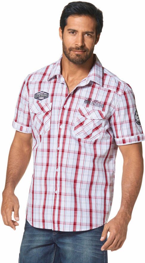 Man's World Overhemd met korte mouwen met modieuze applicaties