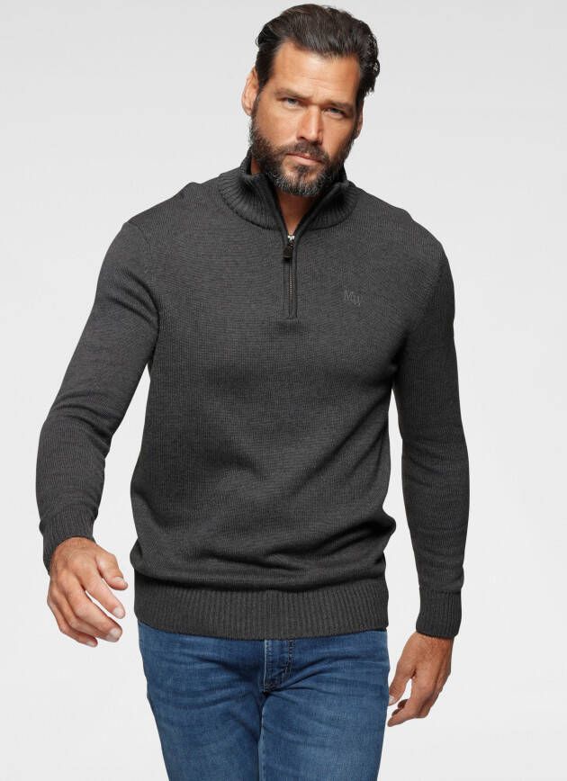 Man's World Schipperstrui Tot XL met een ritssluiting bij de kraag