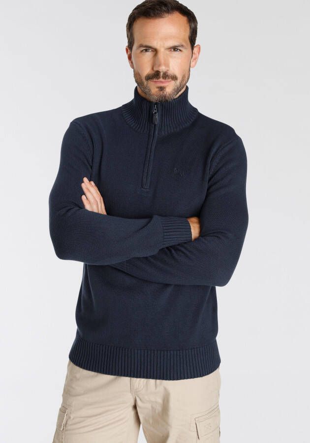 Man's World Schipperstrui Tot XL met een ritssluiting bij de kraag