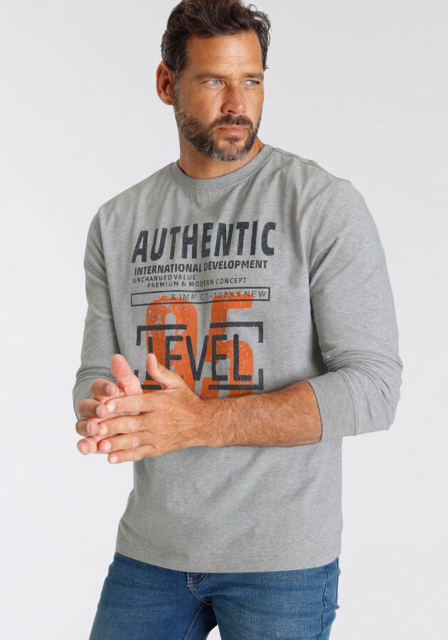 Man's World Shirt met lange mouwen Lange mouwen bedrukt van katoen en viscose met ribboordjes