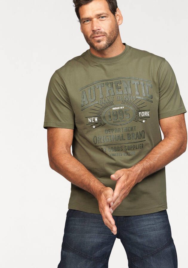 Man's World T-shirt Korte mouwen casual pasvorm bedrukt ontwerp ronde hals