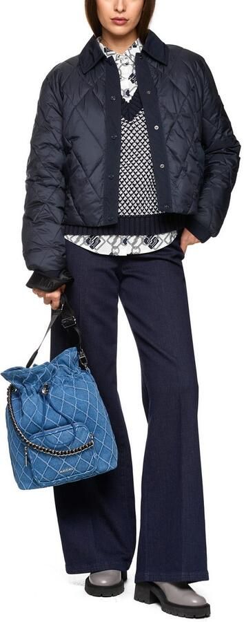 Marc Cain Buideltas Sports Logo ia Handtas hobo bag tas van denimstof - Foto 5