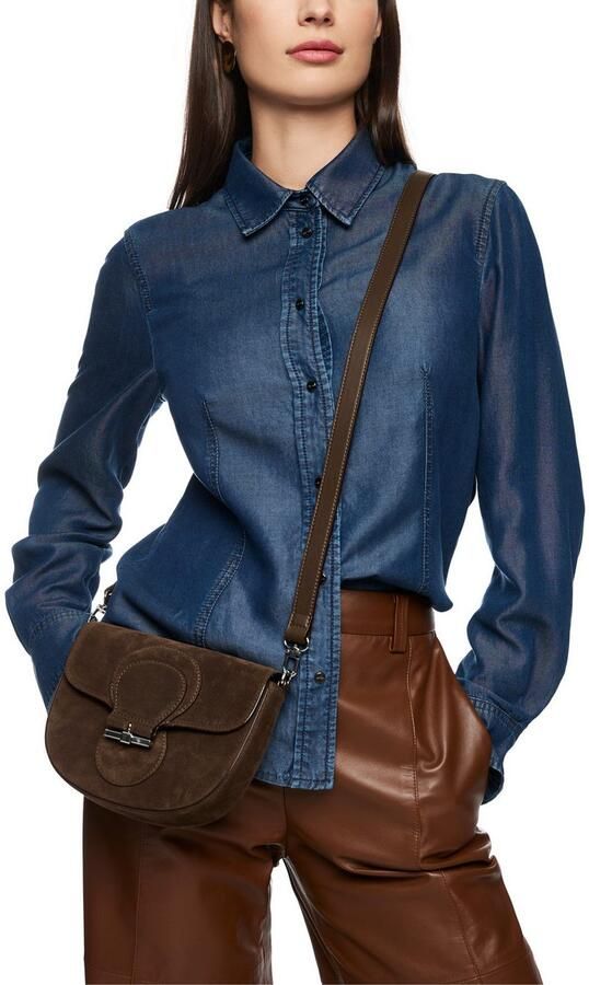 Marc Cain Schoudertas Collections Mystic Plumage Saddlebag schoudertas met afneembare verstelbare schouderriem - Foto 3